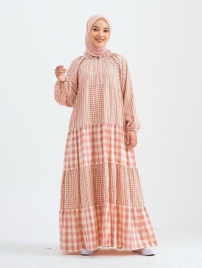 Gingham Dress Peony Hijab.id